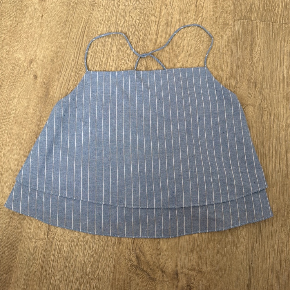 Superdown Blue and White Striped Top